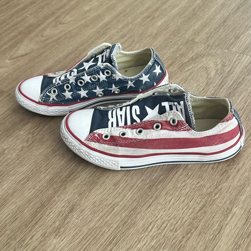 Converse Kids' Red and Blue All Star Sneakers - Picture 2 of 5